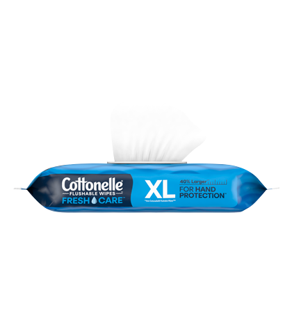 Cottonelle® FreshCare® Flushable Wipes in Extra Large Size Carousal