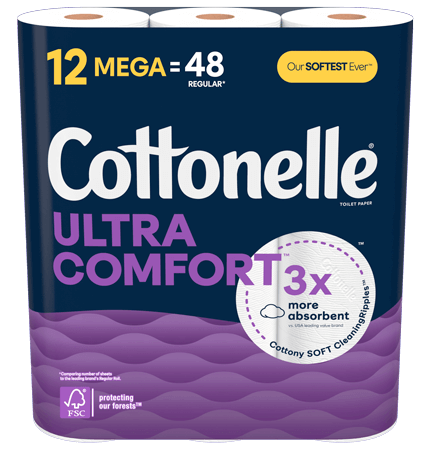 Papier hygiénique Cottonelle® Ultra Comfort doux à deux épaisseurs